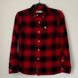 Abercrombie & Fitch Kids Red Plaid Flannel Shirt Size 13/14